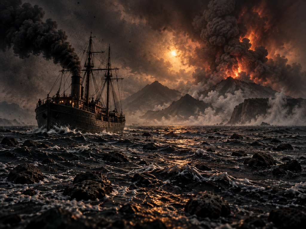 Los barcos que cruzaban el estrecho de Sonda fueron algunos de los principales observadores de los meses de actividad que precedieron a la catástrofe.